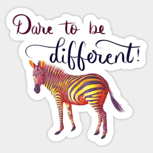 Dare to be Different - Yellow and purple Sticker